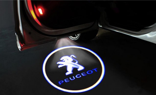 Kit Luci Logo PEUGEOT Proiettore sottoporta Led Cree Cortesia 5W Kit Luci Logo PEUGEOT Proiettore sottoporta Led Cree Cortesia 5W